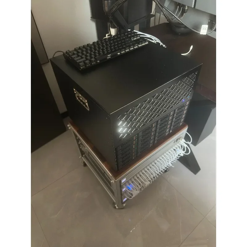 12 Bay Hot Swap Server Chassis, Support ATX Motherboard NAS Storage Case for Network Data Industrial PC Control 1pcs
