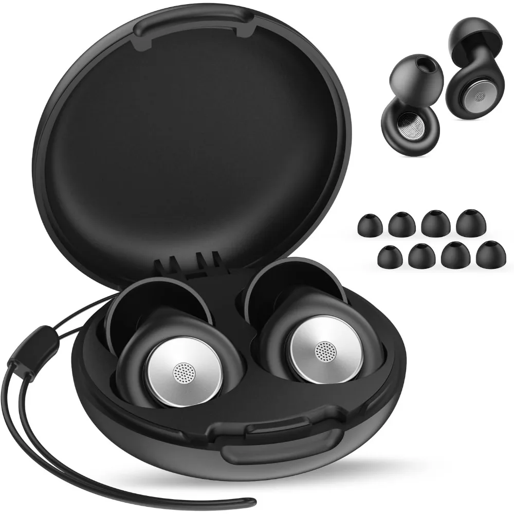 Ear Plugs for Sleeping Noise Cancelling 45dB, Reusable Silicone Earplugs with 8 Eartips and Portable Storage Case.