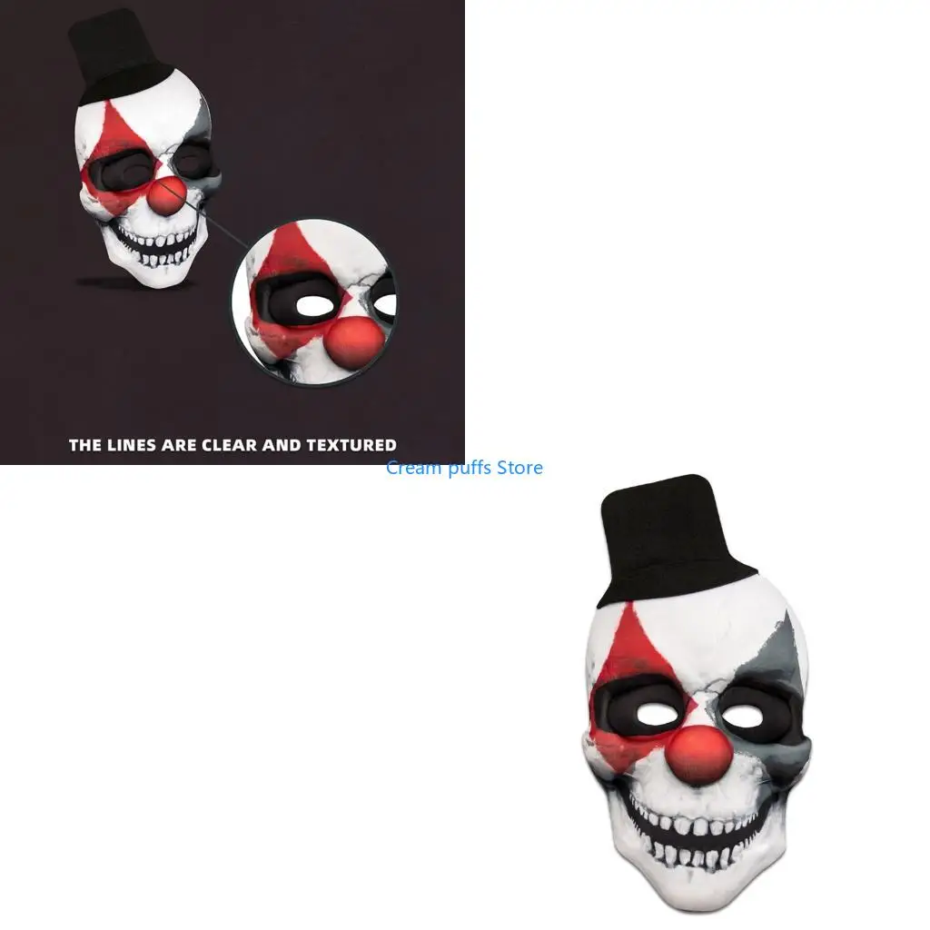 50LE Terrifying Clown Mask EVA Face Cover Costume Accessory For Halloween Party Cosplay