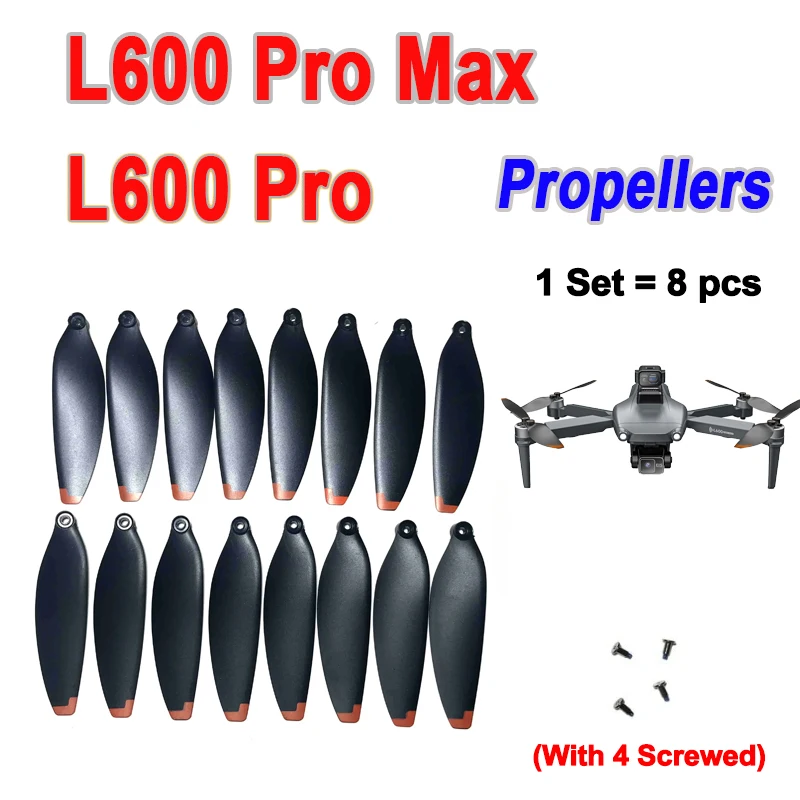 8PCS LYZRC L600 Promax Propellers L600 PRO Spare Paddles For L600 Max Dron Blades Brushless Drone Accessories Parts