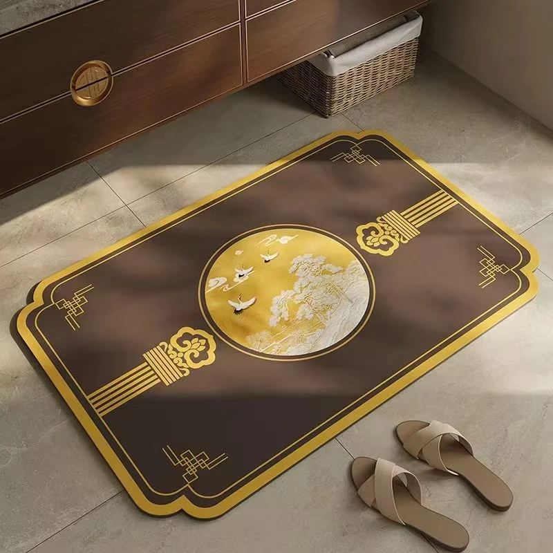 

Vikamatha впитывающий бесшумный грязевой роскошный мягкий напольный коврик для ванной комнаты, нескользящий дверной коврик, быстросохнущее украшение для ванной комнаты и дома Carpe