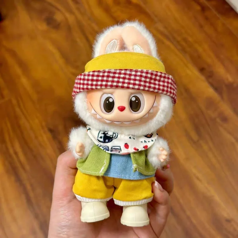 

Doll Clothes for Labubu 17cm Doll Replacement Tops Overalls Shoes Set Clothes Cartoon Cute Peripheral Accessories DIY Gifts