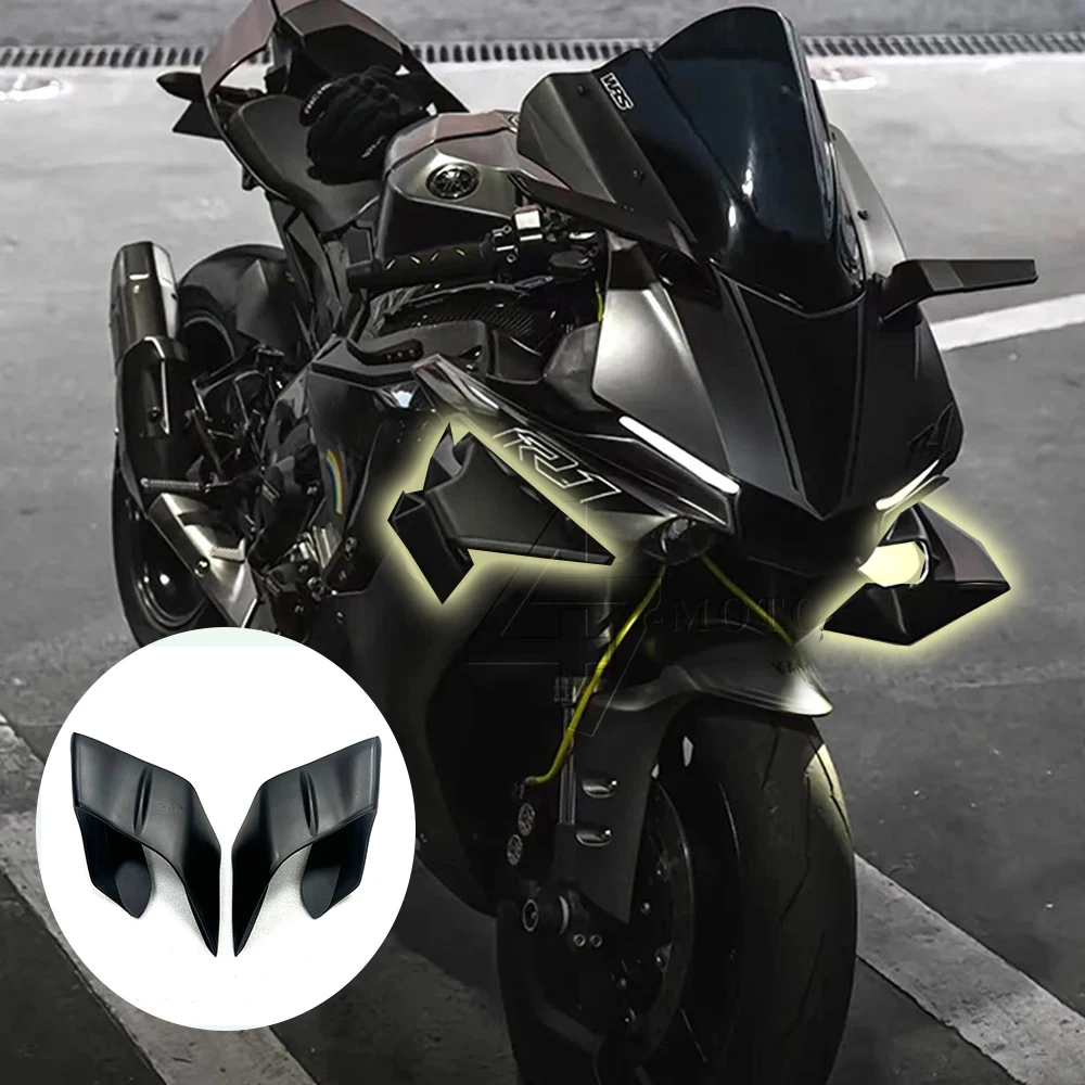 

For YAMAHA YZF R1 R1M 2015-2024 YZF R3 R25 2019-2024 Motorcycle Side Winglet Spoiler Wind Flow Fixing Wing Front Fairing