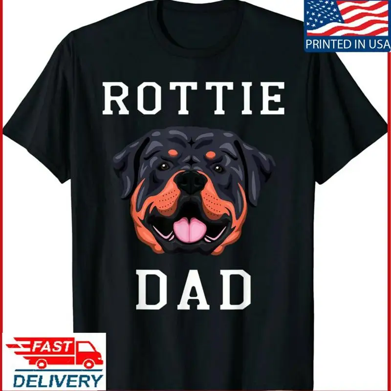 

Rottie Dad Fathers Day Paw Bark Puppy Breeder Rottweiler T Shirt Nice
