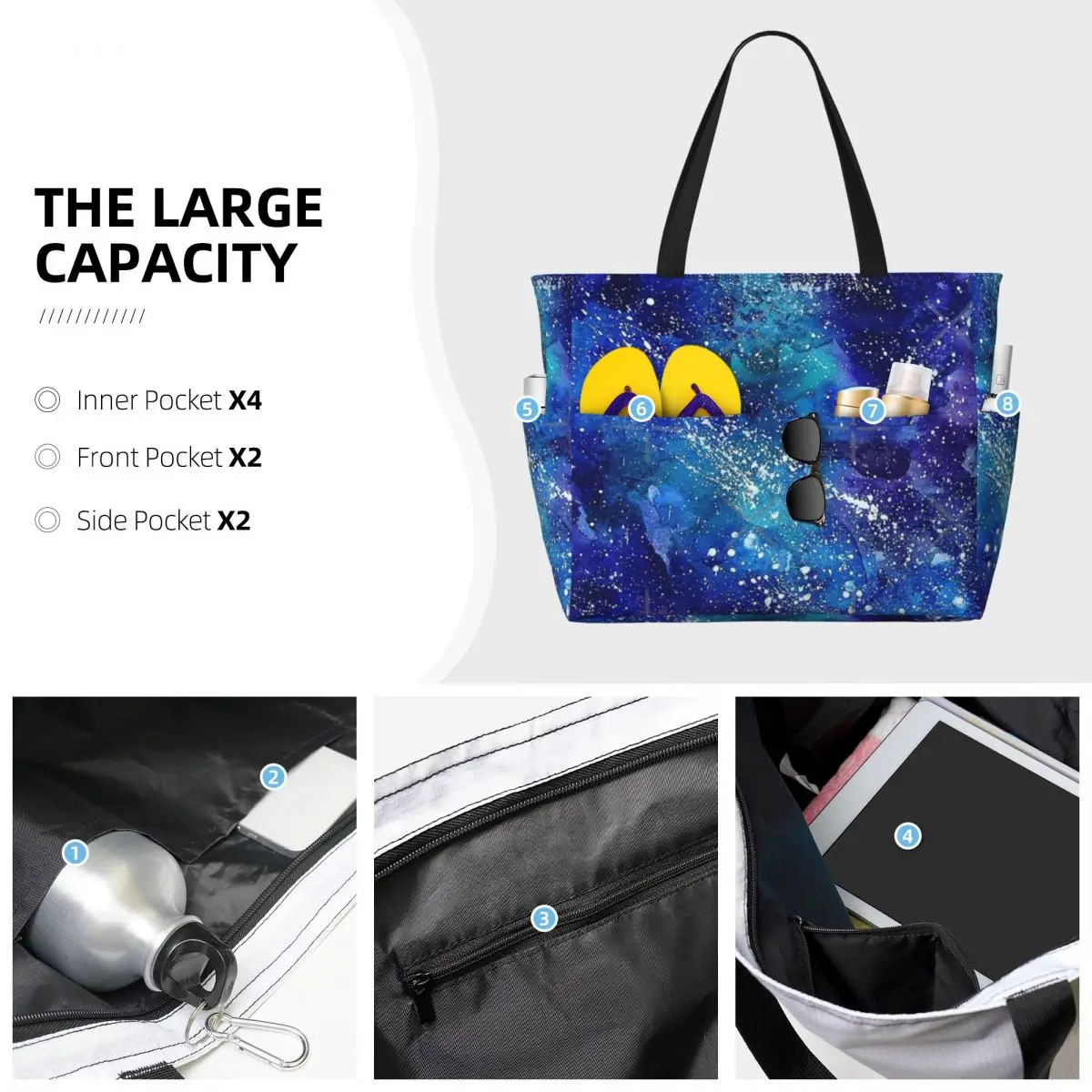 Galaxy acquerello borsa da viaggio da spiaggia, Tote Bag regali per lo Shopping alla moda regalo di compleanno modello Multi-stile