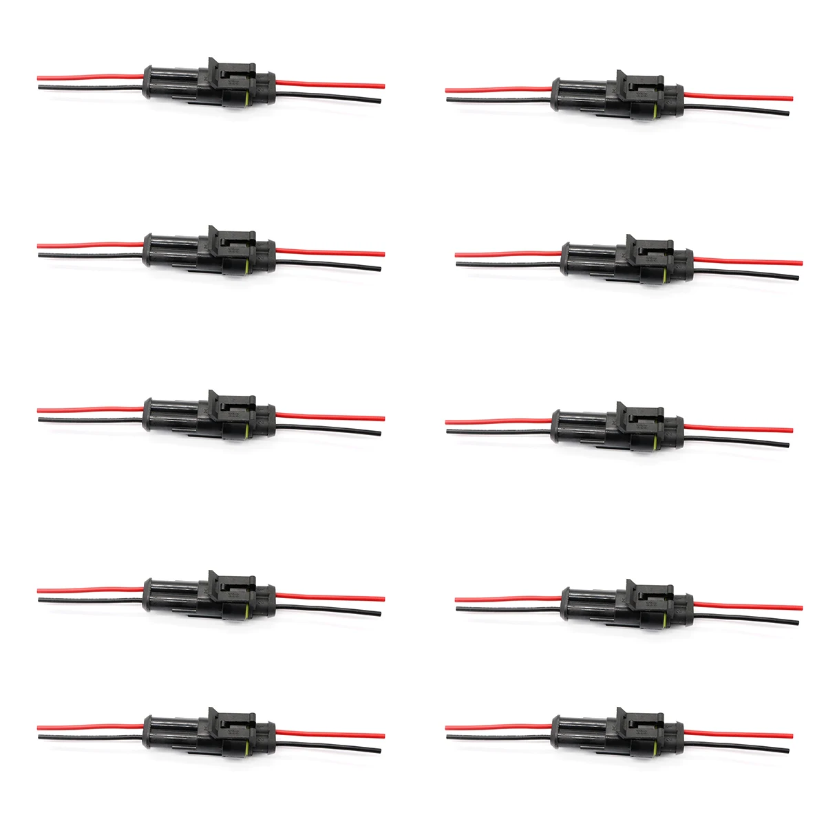 

10 Pairs Waterproof Plug-in Motorcycle Electrical Connectors 2-way Wire Plugs for Motorcycles