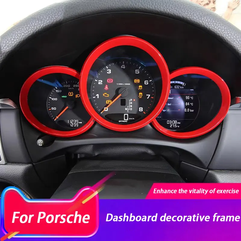 

ABS Car Dashboard Decorative Frame Trim Ring Cover Accessories For Porsche Cayenne 92Y 9YA 2011-2024 Macan Boxster 718 Cayman