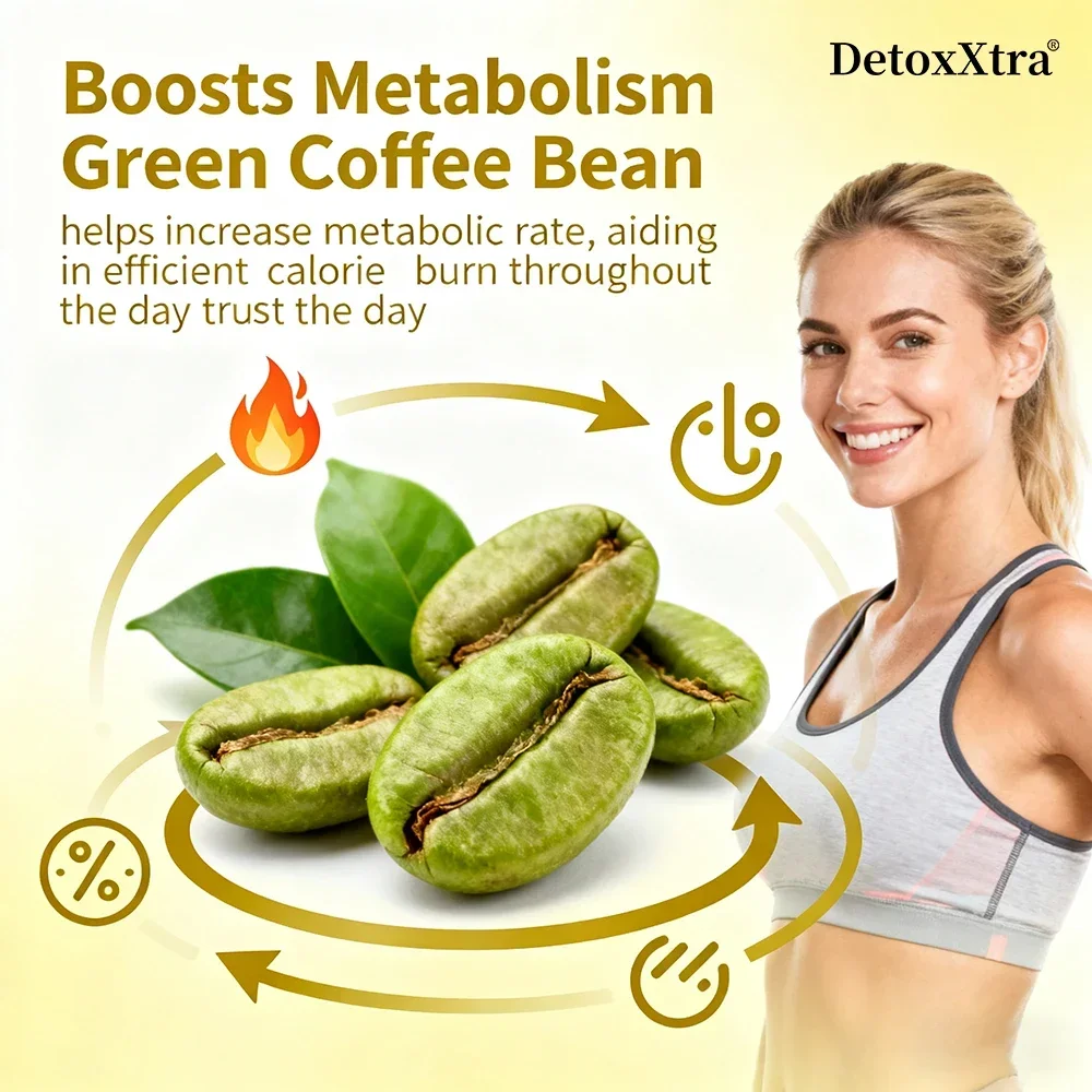 120PCS Green Tea for Women & Men, with Green Coffee Bean, Raspberry Ketone, Fat Burner, Metabolism Booster & Appetite Suppressan