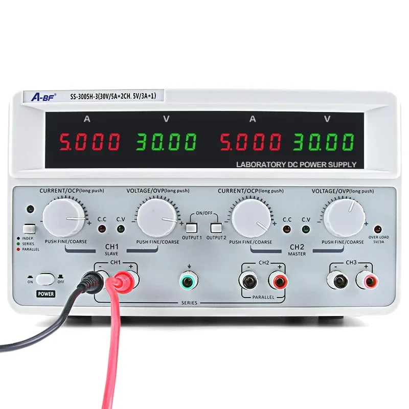 A-BF-Multi Channel Linear DC Power Supply, Laboratório Ajustável, Regulador de Tensão de Três Vias, Banco de Laboratório de Alimentação, 30V, 60V, 3A, 5A