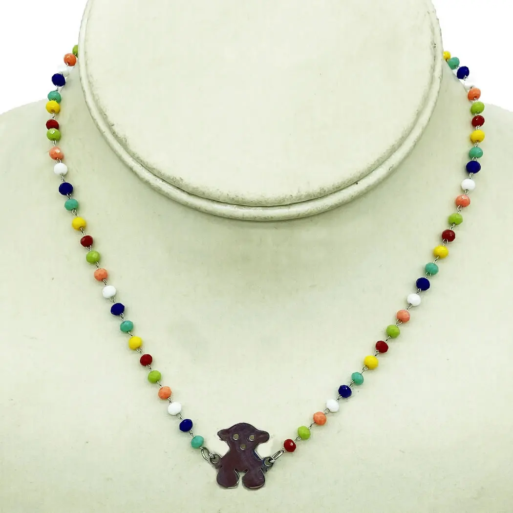 

Кристалл из нержавеющей стали ручной работы милый мультяшный плюшевый мишка ожерелье для женщин ее повседневные рождественские украшения подарки для вечеринок