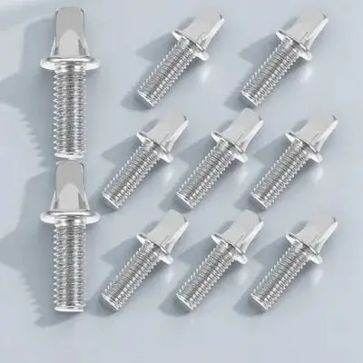 

10pcs Snare Drum Screws Bolts Silver Plated Iron Durable Drumming Accessories Key Tool for Pedal Shaft Repair Kit Hardware