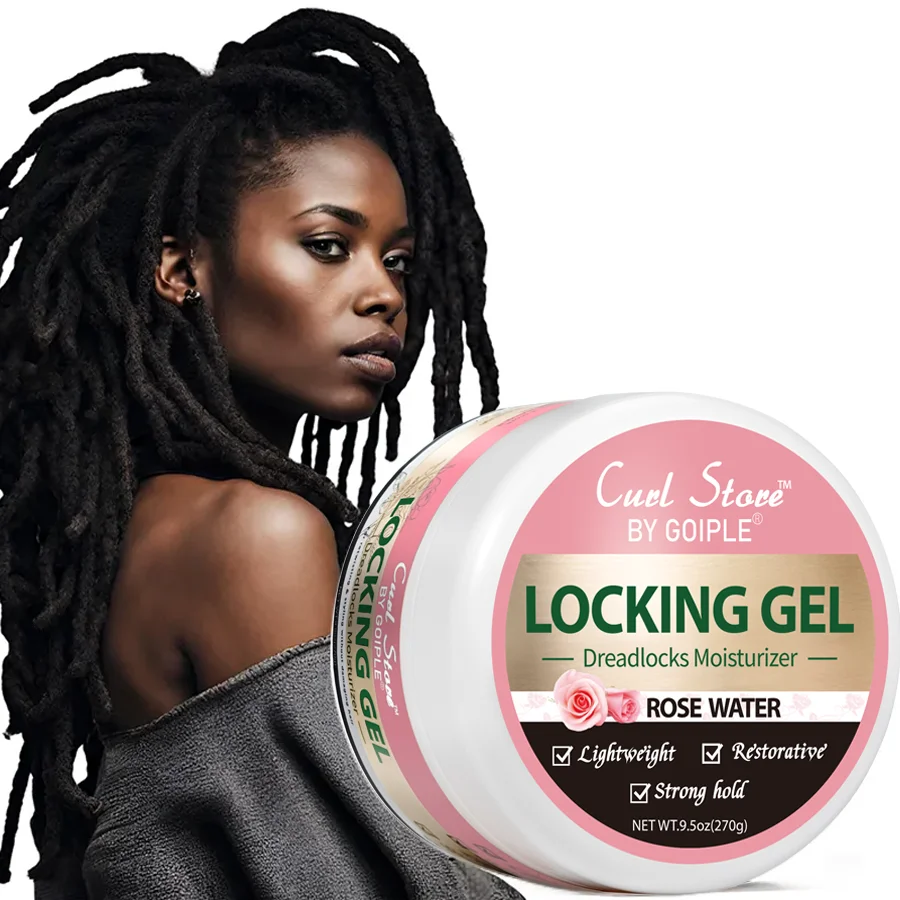 GOIPLE 9.5oz Rose Water Locking Gel Strong Hold Dreadlocks Moisturizer Anti Frizz Hair Gel Locks and Twist Braid Conditioner