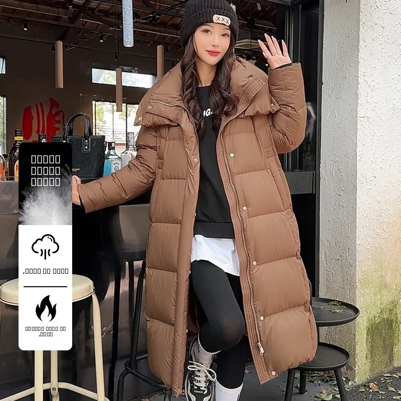 

Faionable Long Women's down Jaet Detachable Hood Warm Casual Sle Du down Filling Thiened Winter Coat from YaJia