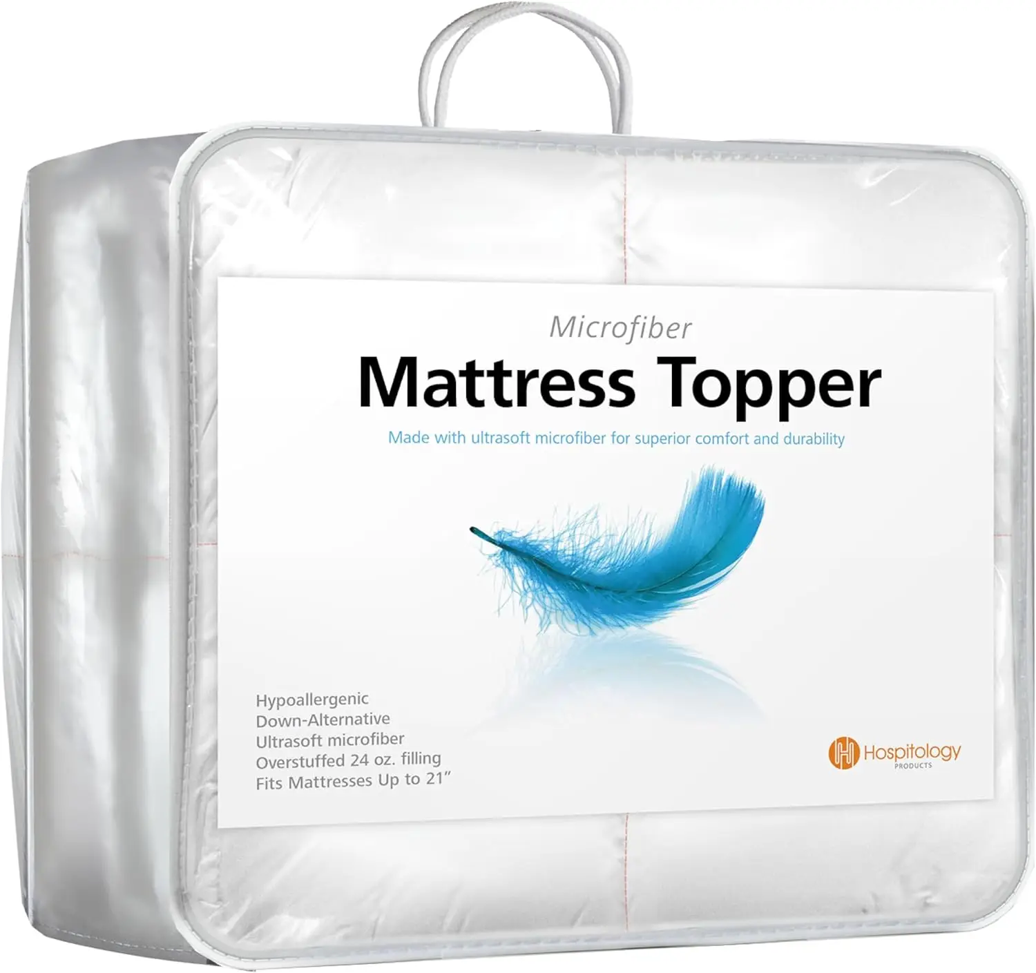 

Hospitology Products Hypoallergenic Mattress Cover- Overstuffed - Deep Pocket - Goose Down Alternative Pillow Top Mattress