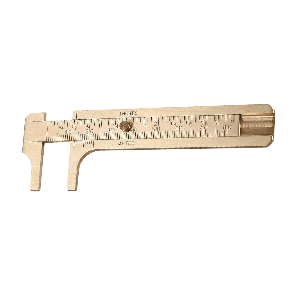 

1pc Copper Vernier Caliper High Precision Durable Mini Measurement Scale Millimeters Inch Clear Numbers Long Use Measuring Tool
