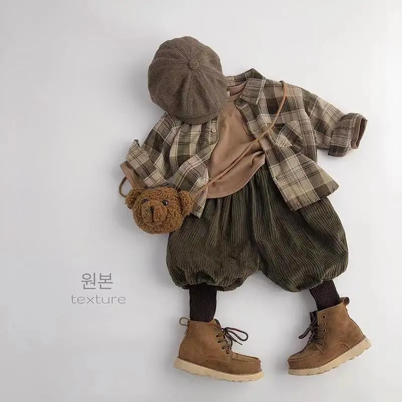 Children Shirt New Spring Plaid Long-sleeved Boy's Shirt Coat Boy Handsome Style Blouse Tops