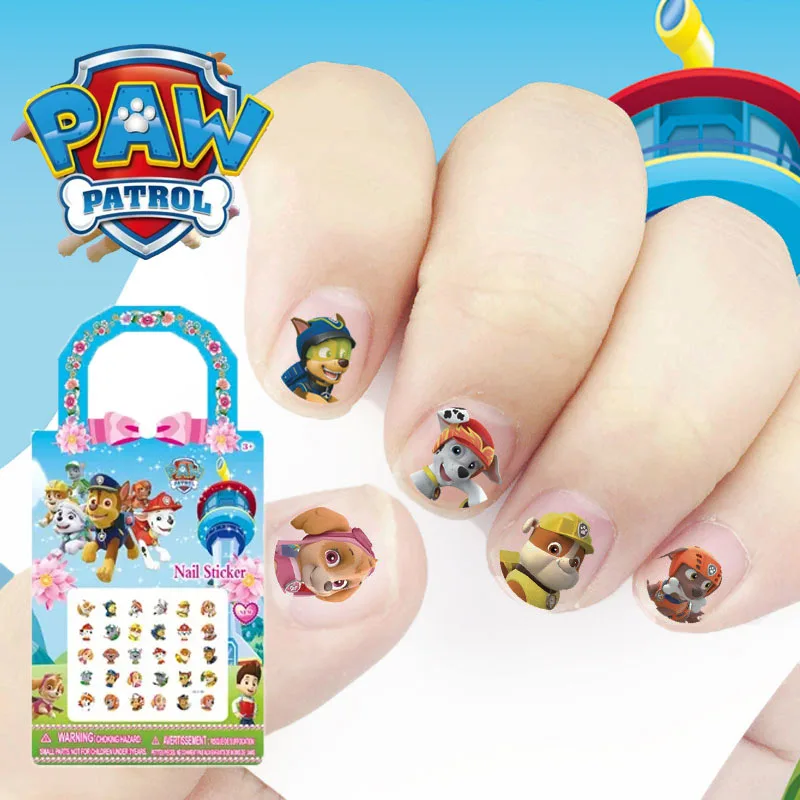 Paw Patrol Nail Art Stickers Children's Cartoons Nail Decals Birthday Party Decorations Kawaii Anime Figure Chase Skye Kids Toys