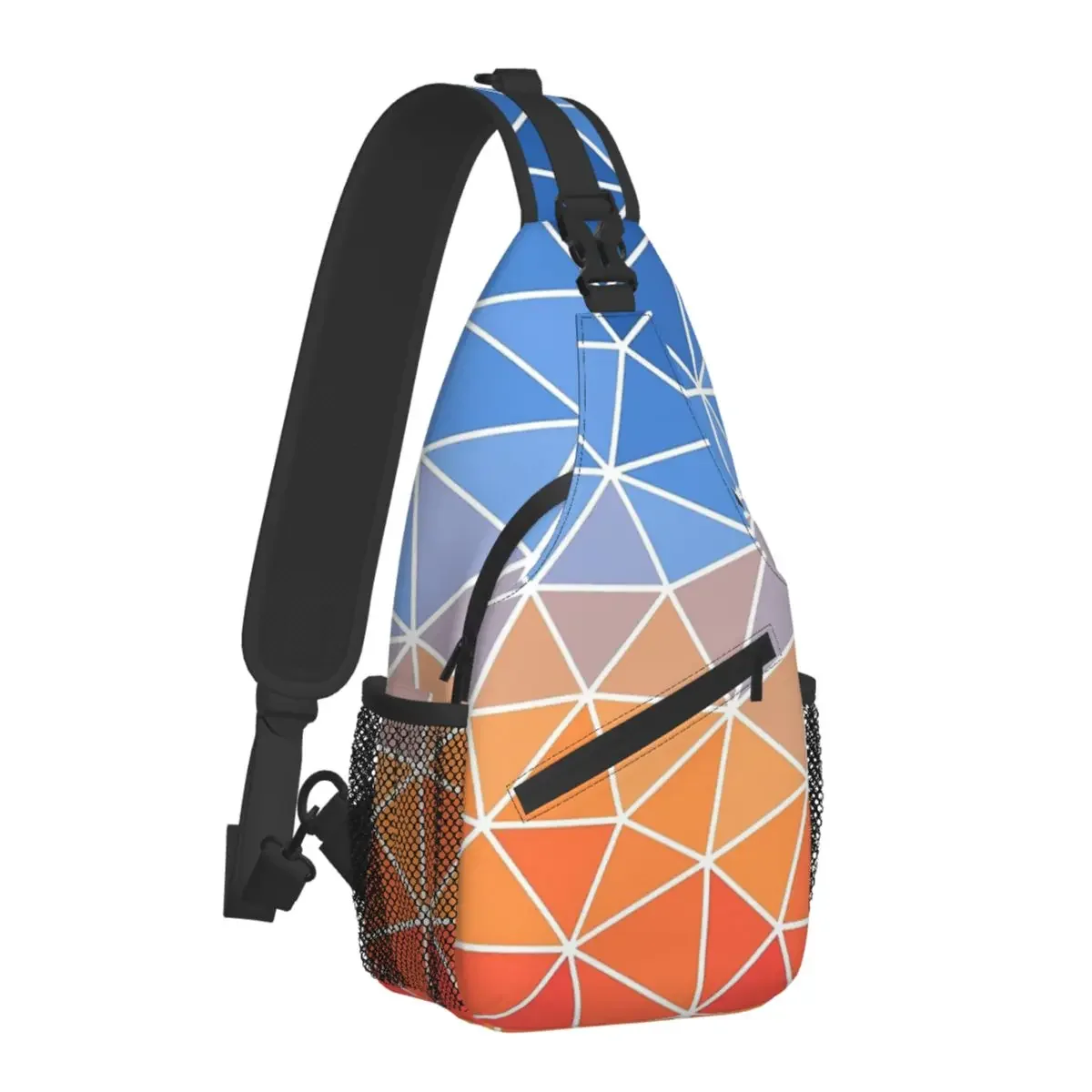 

Сумка через плечо с геометрическим узором, спортивная нагрудная сумка с восходом солнца, унисекс, женские и мужские модные рюкзаки на плечо, дорожные рюкзаки