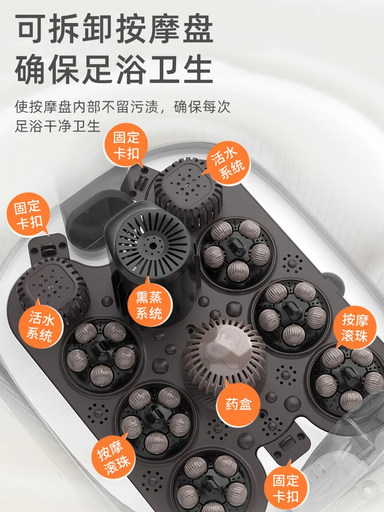 Chigo พับ Massagers ความร้อนอ่างฟุตสปาเท้าแปรงนวดขัดผิวไฟฟ้าถัง Tropical อัตโนมัตินวด Massage เครื่องดีท็อกซ์