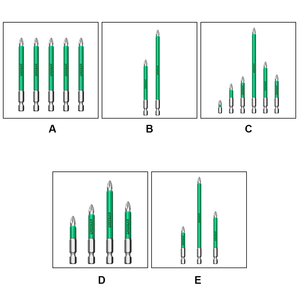 GREENER Screwdriver Drill Bit Set Hex Handle Non-slip Extraction Screw Driver Bits Portable Manual Tools Extractor