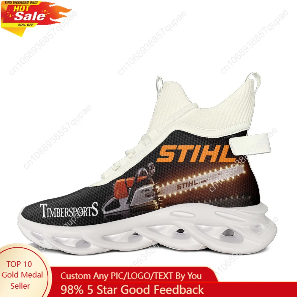 

Stihls Chainsaw Pattern High Top Flats Sneakers Mens Womens Hiking Sneakers Travel Mountaineering Lightweight Shoe Running Shoes