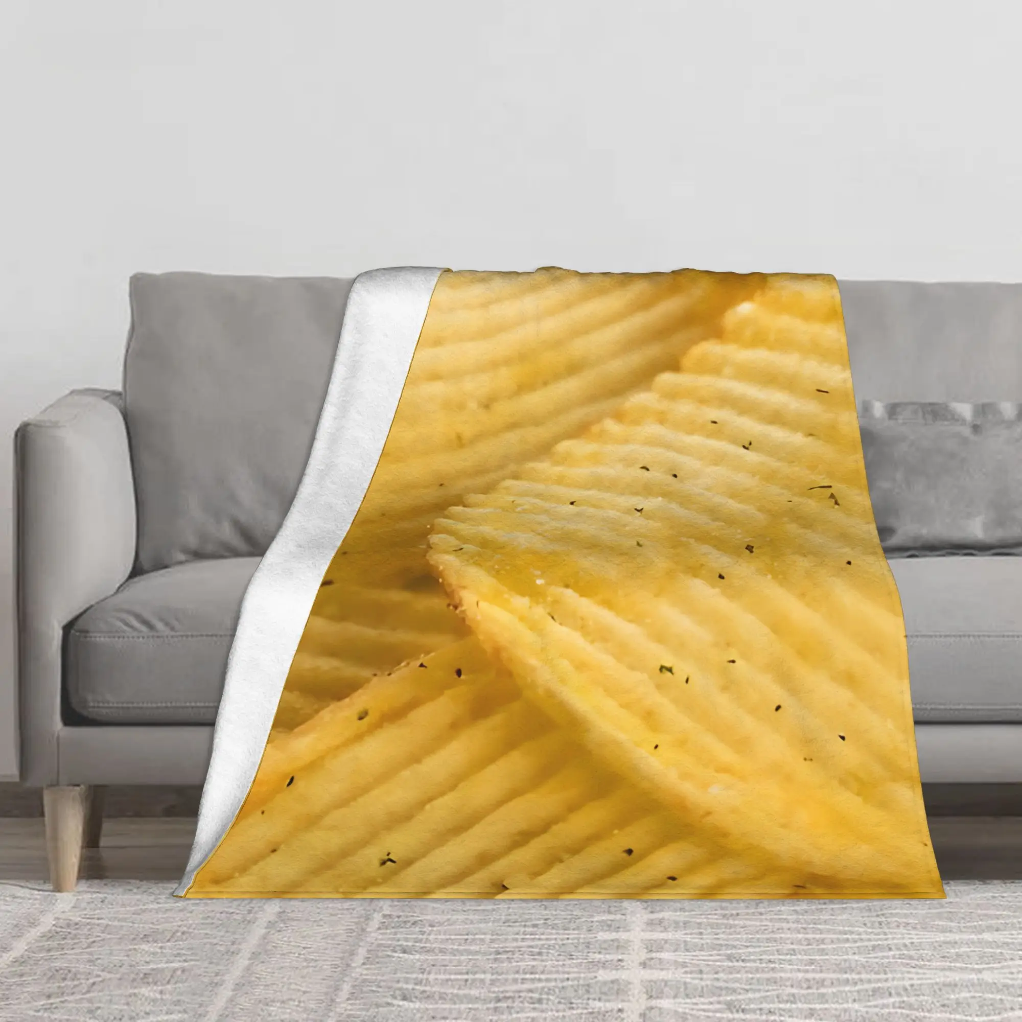 1PC Ruffled Potato Chips Blanket Throw Blanket Novelty Warm Blanket All Season Gift