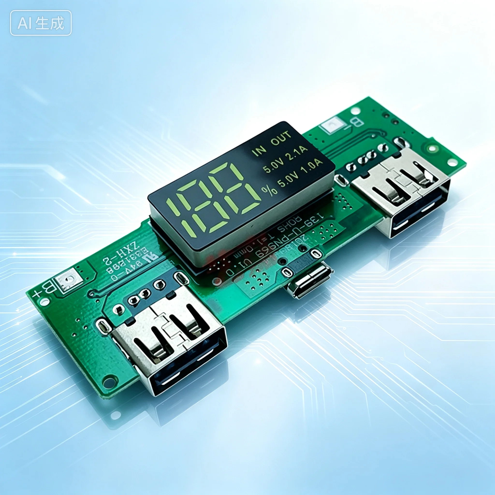 Charge Module for 18650 Lithium Battery Digital Display Boost Module, 5V 2.4A 2A 1A Dual USB Output  3pcs