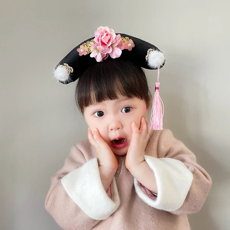 Girls Princess Headwear Accessories Qing Dynasty Royal Qitou Headwear Head band Cute Festival Party Cosplay