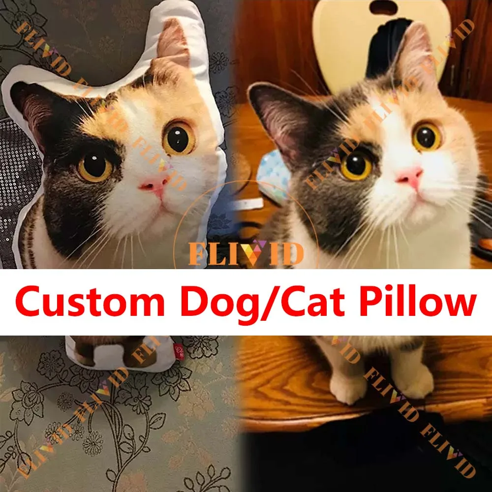 

Custom 3D Pet Dog/Cat Photo Pillow Animal Lover Personalized Animals Pillows Memorial Cushion Creative Gift Sofa Throw Pillow