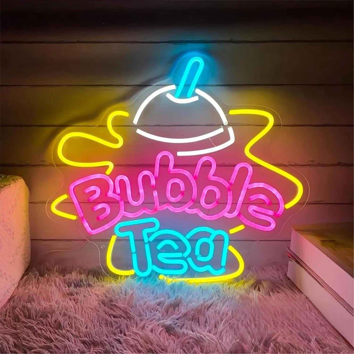 

Bubble Tea Neon Sign For Wall Decor Led Light Up Sign Room Decoration for Milk Tea Shop Cafe Bar Kitchen Coffee Dessert Shop