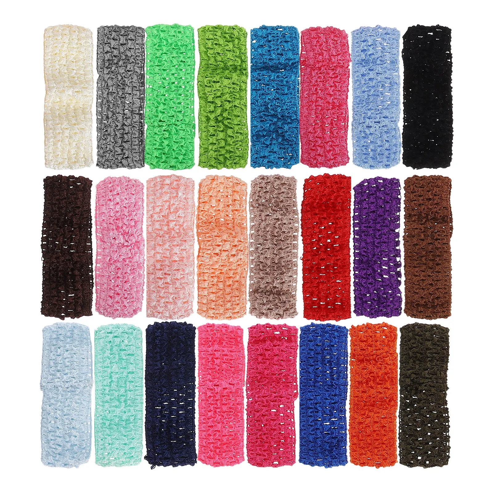 

24 шт. эластичных вязаных повязок на голову для девочек, малышей и младенцев, удобные, растягивающиеся, разные цвета