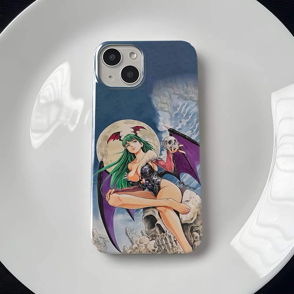 Morrigan The Devil Never Dies Phone Case for iPhone 16 15 14 13 12 11 Pro Max XS XR XSMax 6 7 8 Plus Glossy HD Hard PC Cover