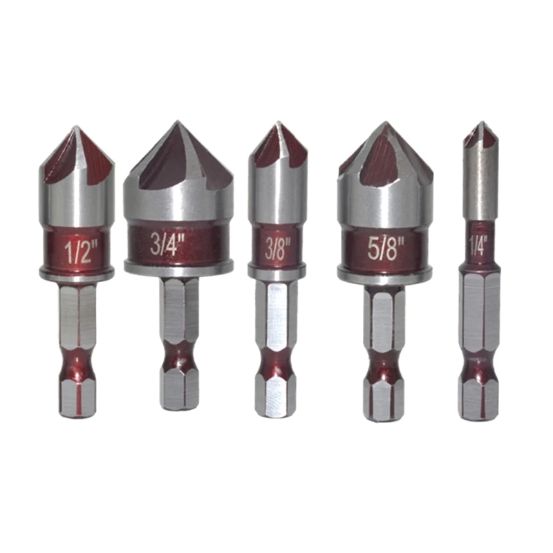 มืออาชีพเกรด 82° ห้าคัตเตอร์เคาเตอร์ซิงค์บิตอเนกประสงค์สำหรับโลหะและไม้ M4YD
