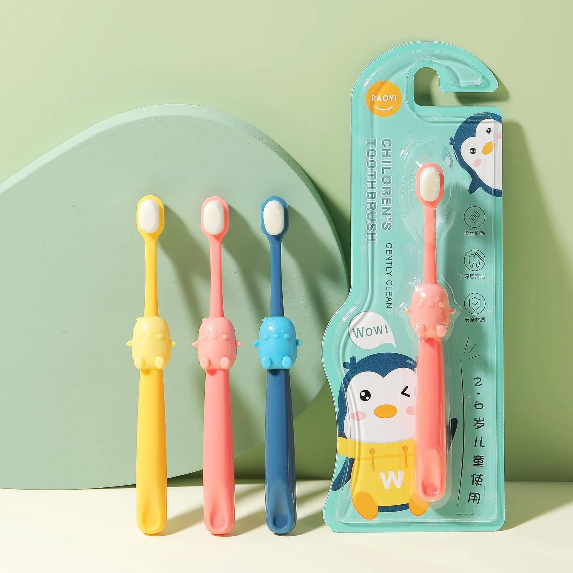 Cartoon Little Penguin Children's Toothbrush Ultra-fine Bristles Teeth Deep Cleaning Portable Kids Dental Oral Care Brush