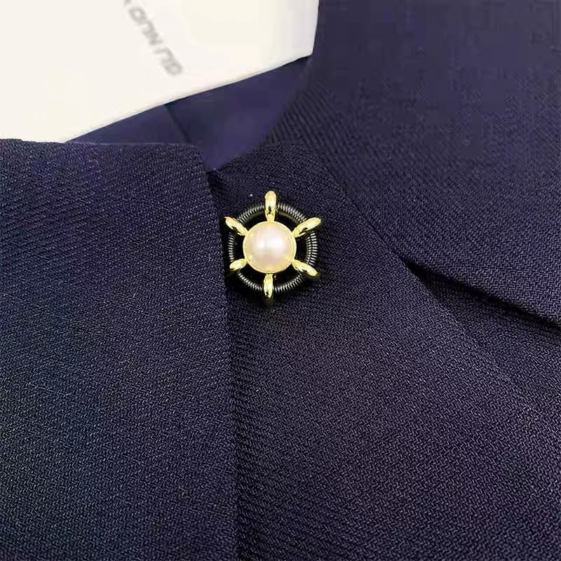 Ele Doll Kraagvest Dames Faion Eenvoudig Chic Oulder Insert Sve A-lijn Top Zomer Sle Veelzijdig Single Button C...