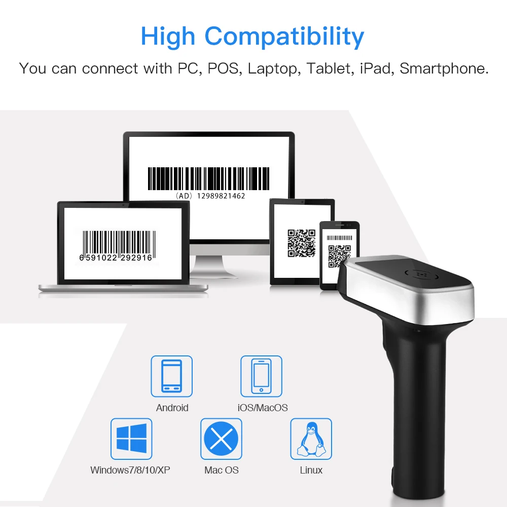 Imagem -04 - Eyoyo-barcode Scanner Portátil Handheld qr Image Pdf417 Data Matrix Upc Reader Compatível com Laptop pc Telefone 2d Ey1900