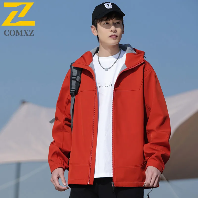 

Весенняя однотонная ветровка для пар, куртка для спорта на открытом воздухе, водонепроницаемая, износостойкая, зарядная куртка, повседневный модный походный топ