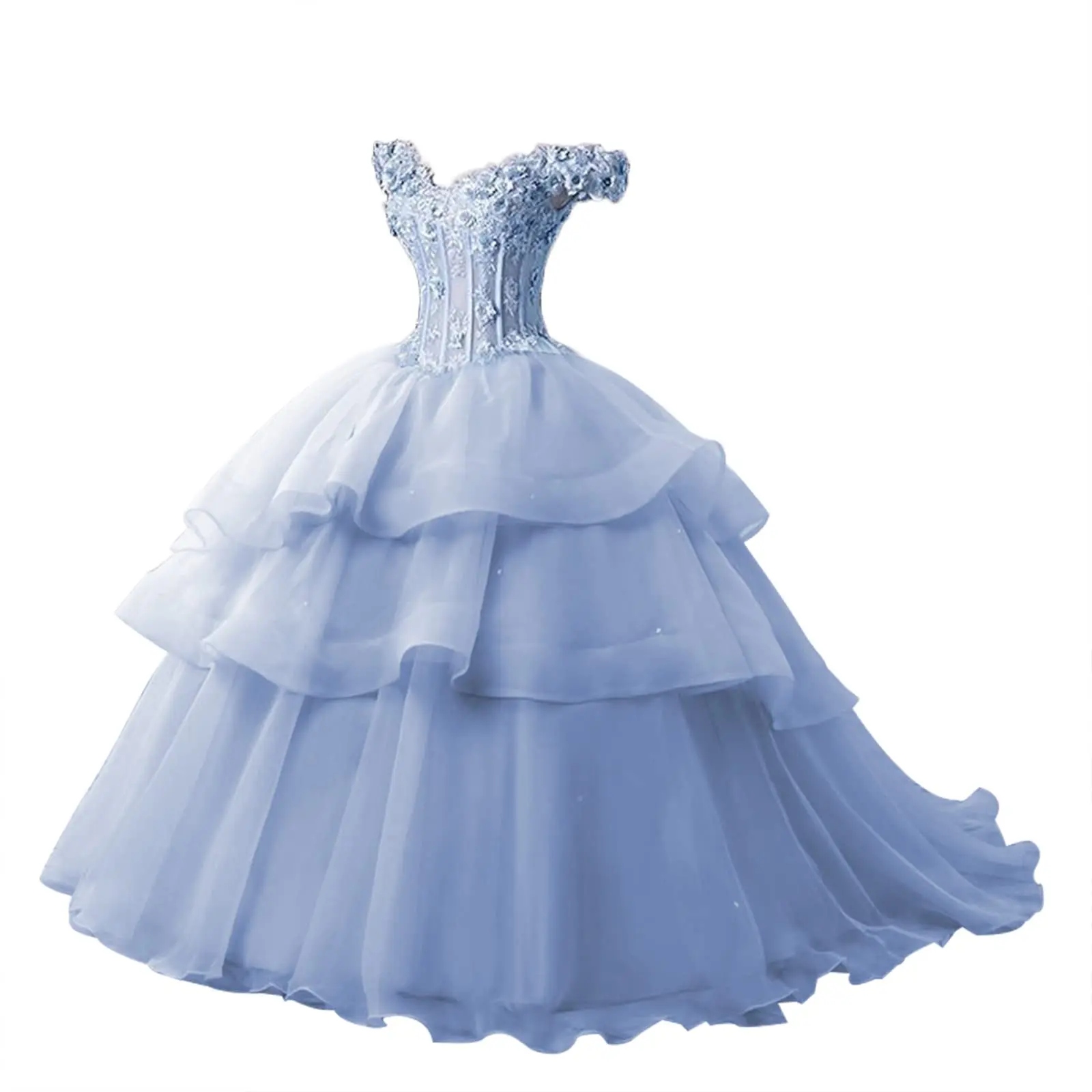 

Vkiss Ball Gown Ruffles Elegant Quinceanera Dresses Lace Off The Shoulder Formal Evening Long Prom Vestidos De Quinceañera 2022