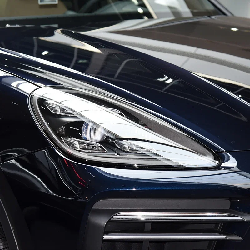 Para porsche cayenne 2019 2020 2011-on 958 farol do carro proteção matiz filme fumaça preto transparente tpu adesivo protetor