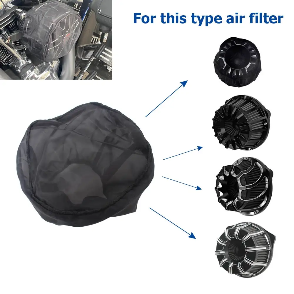 Motorcycle Air Filter Rain Sock Cleaner Mesh Air Intake Cover For Harley Davidson XL 1200 Touring Glide Softail Dyna Waterproof