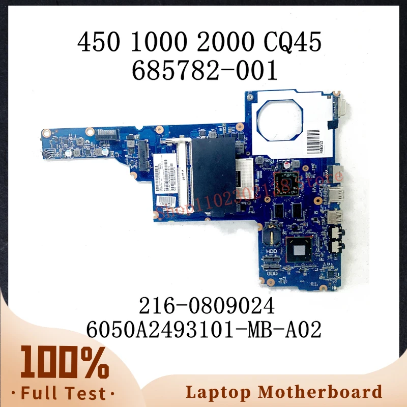 

685782-601 685782-501 685782-001 6050A2493101-MB-A02 For 450 1000 2000 CQ45 Laptop Motherboard SJTNV 216-0809024 100% Tested OK