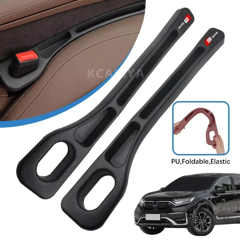 2PCS Car Seat Gap Anti-leak Stopper Strip Storage Organizer For Audi A3 A4 B8 8P 8V A6 C7 A5 Q5 B7 B6 B9 SLINE RS Q3 Q7 S3 S4 S6