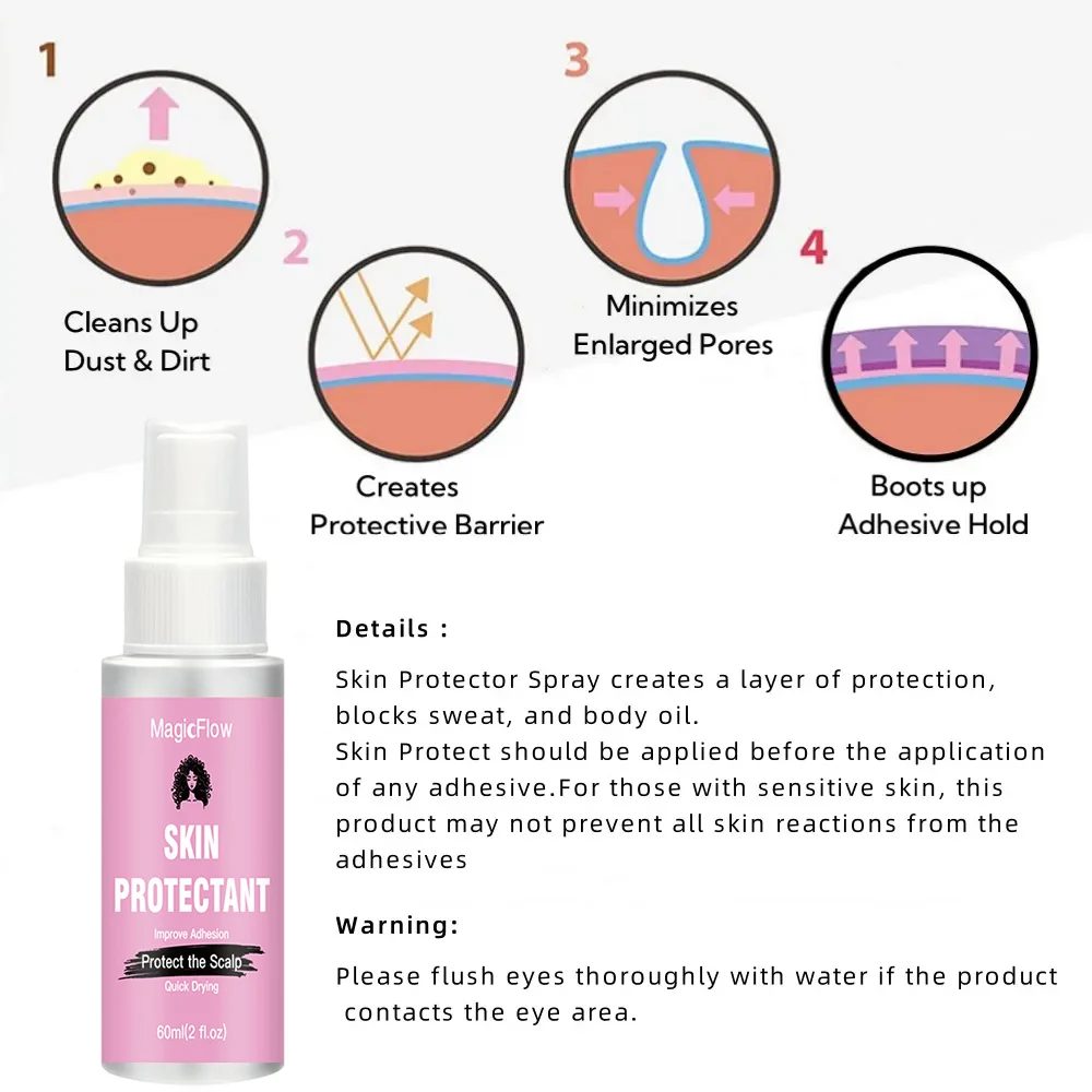 بخاخ حماية للبشرة 60 مل/2 أونصة - يمنع التهيج والحساسية | دروع الجلد من الاتصال المباشر مع غراء الشعر المستعار #3