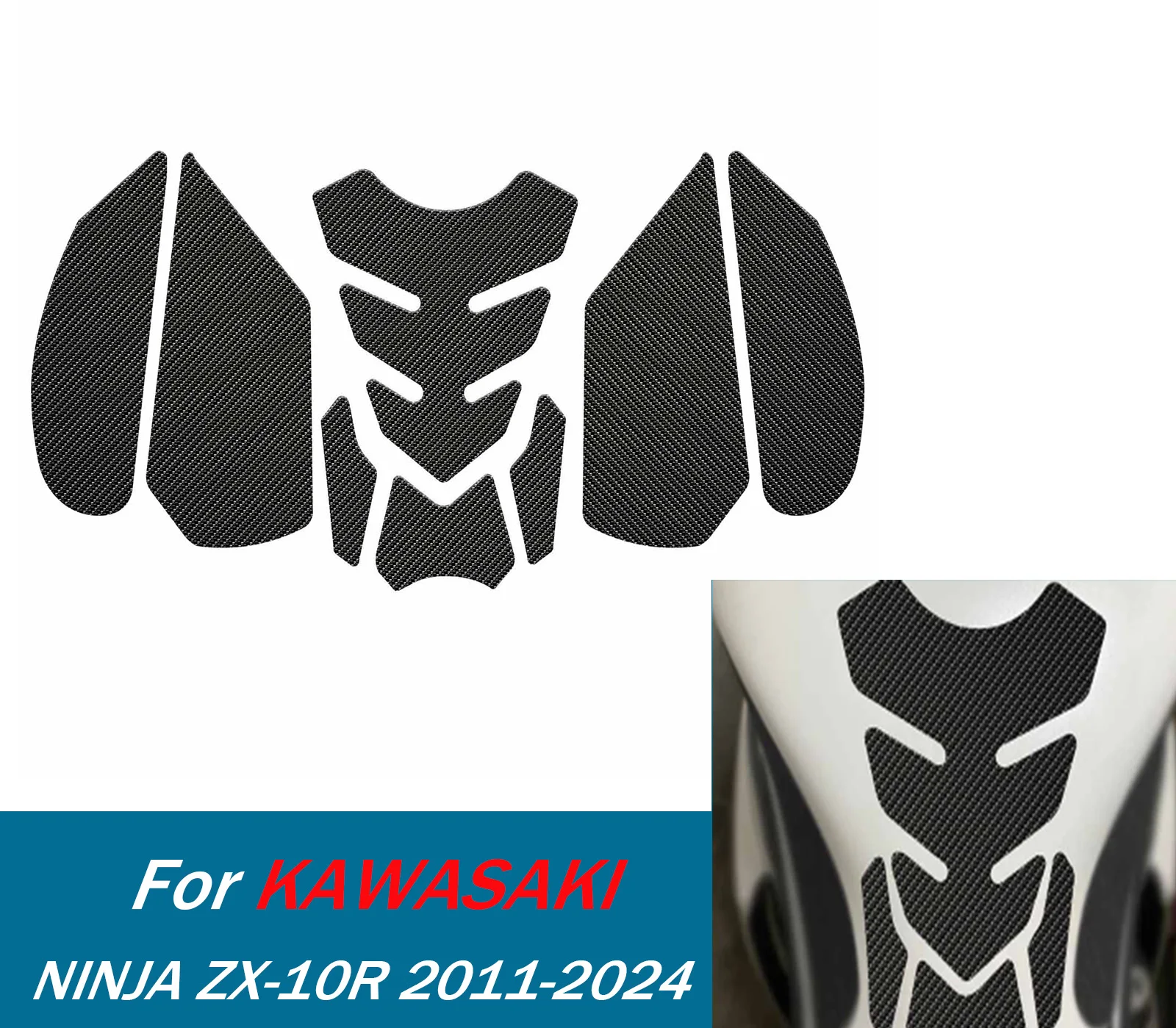 

ZX10R Side Fuel Tank pad Tank Pads Protector Stickers Knee Grip Pad Fit For KAWASAKI For NINJA ZX-10R 2011-2024 2018 Motorcycle