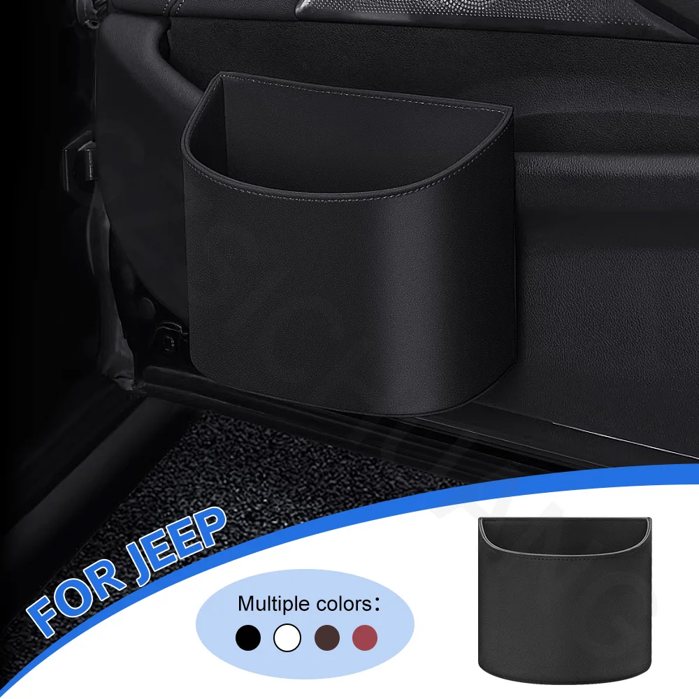 Car Trash Can Suspended Trash Can For Jeep Traitor Compass Grand Cherokee Chrysler  Car Leather Storage Bucket Car Accessories