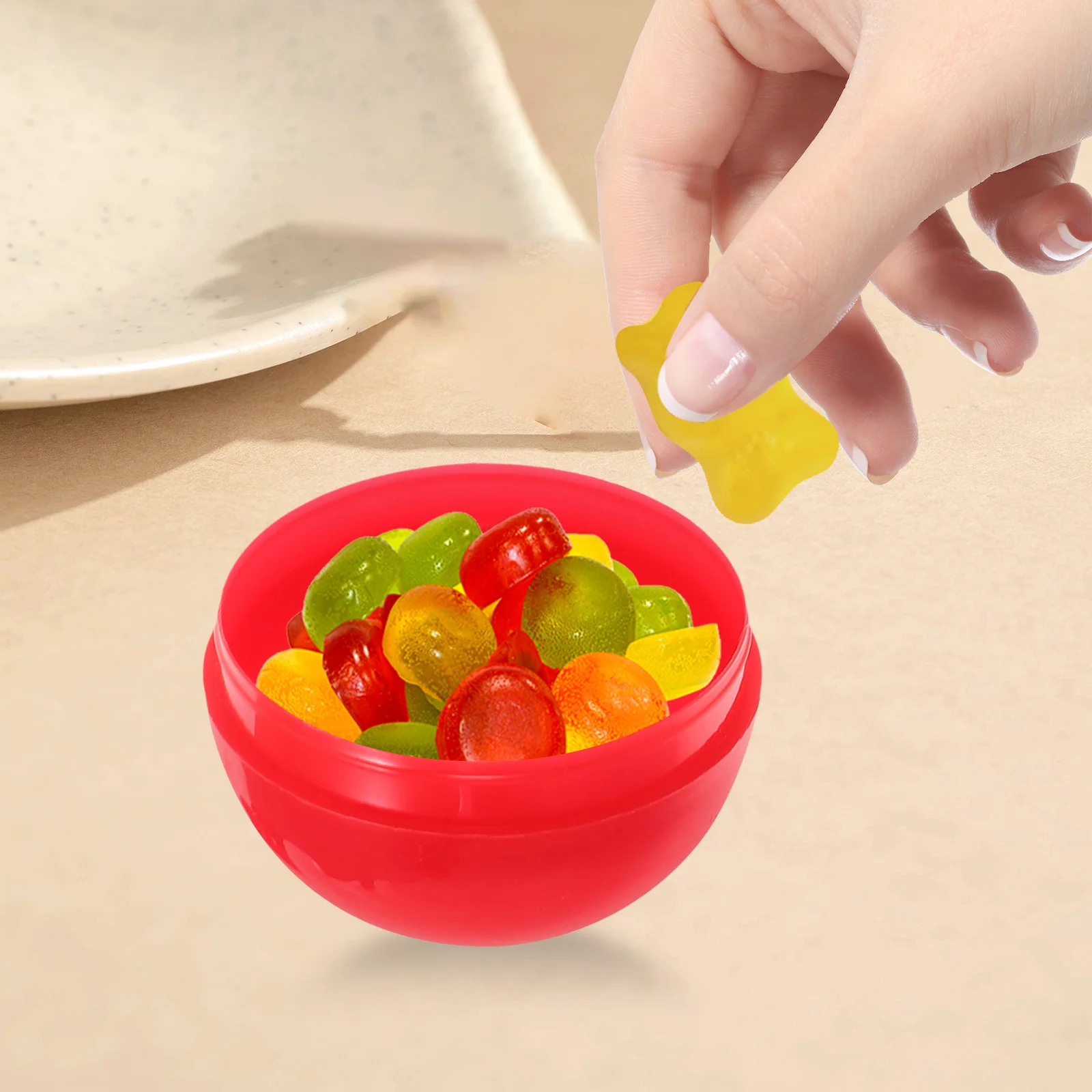 

50Pcs Fillable Clear Plastic Empty for Candy Dispenser Gumball Machine Vending Bulk Fun Party Favor