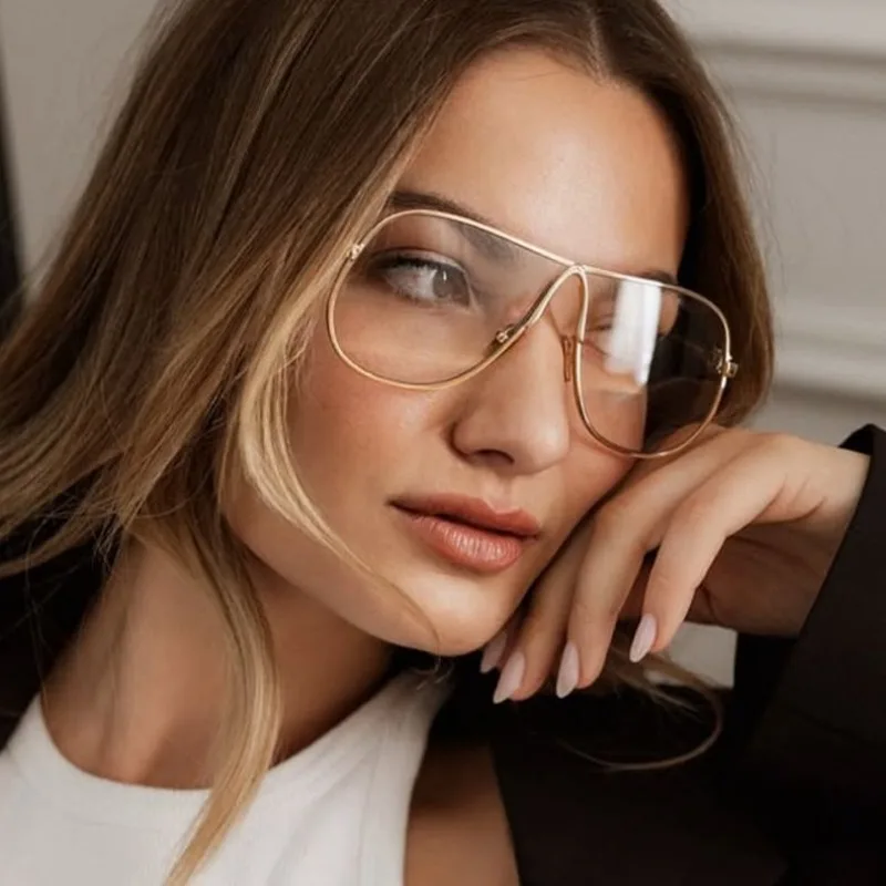 Gafas de Sol Retro con Forma de Rana, Gafas de Aviador Extra Grandes para Hombre y Mujer, Gafas de Diseño de Alta Gama, Lentes Vintage