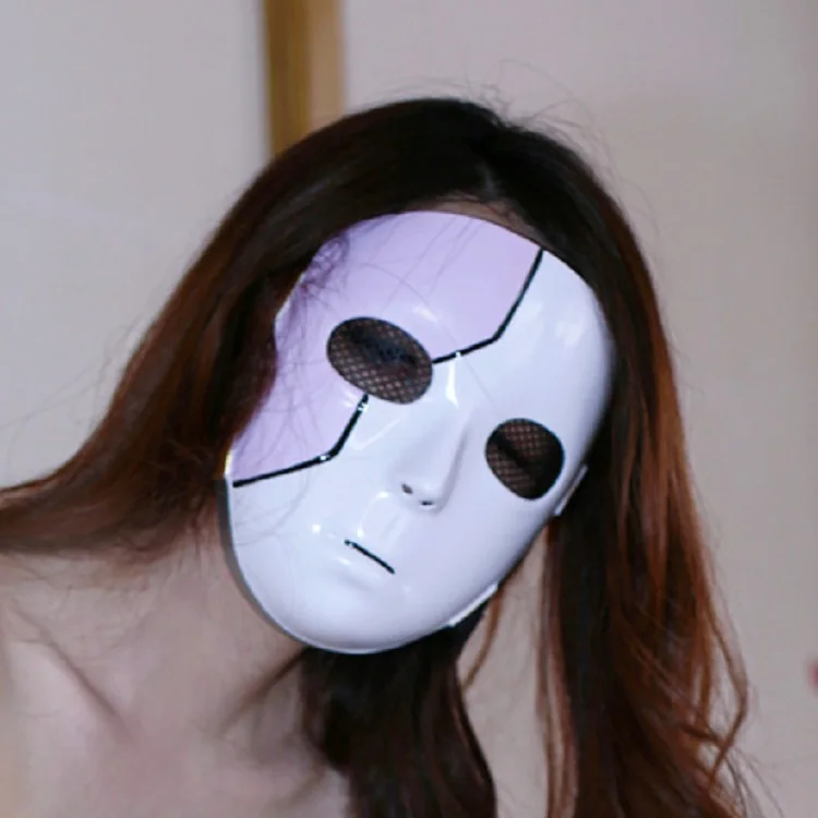 

Halloween Cosplay Game Mask Adult Unisex Full Face Pink White Plastic Masks Headwear Role Playing Accessories Props