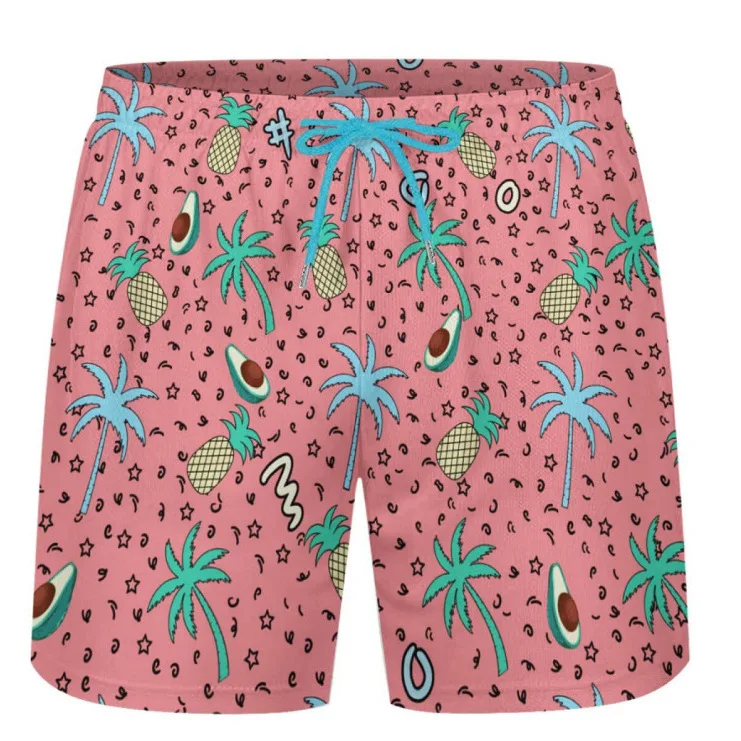 Men's Summer Quick Dry Micro Elastic Animal Print Short Pants Beach Shorts Straight Leg Fit Polyester Casual Summer Trousers