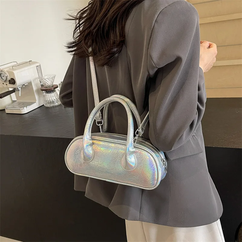 Simple Portable Bowling Shoulder Bag Ladies 2024 New Fashion Casual All-match Niche Handbags Shoulder Slung Pillow Bag